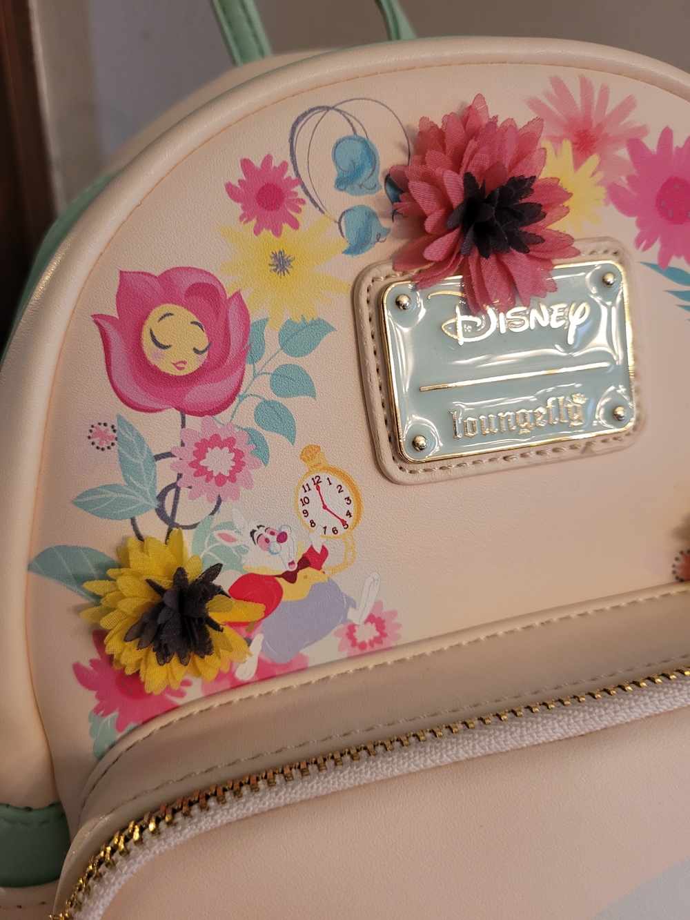 Disney Loungefly Alice In Wonderland Women's Floral Mini Backpack EUC RARE